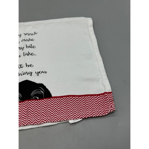 Funny Kitchen Dish Towel Dog Print Red Chevron Border Kay Dee Design Cotton READ - Picture 3 of 9